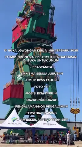 lolowongan kerja PT imip #lokerindonesia #fypage #lokerterbaru #fyp #ptimipmorowali 