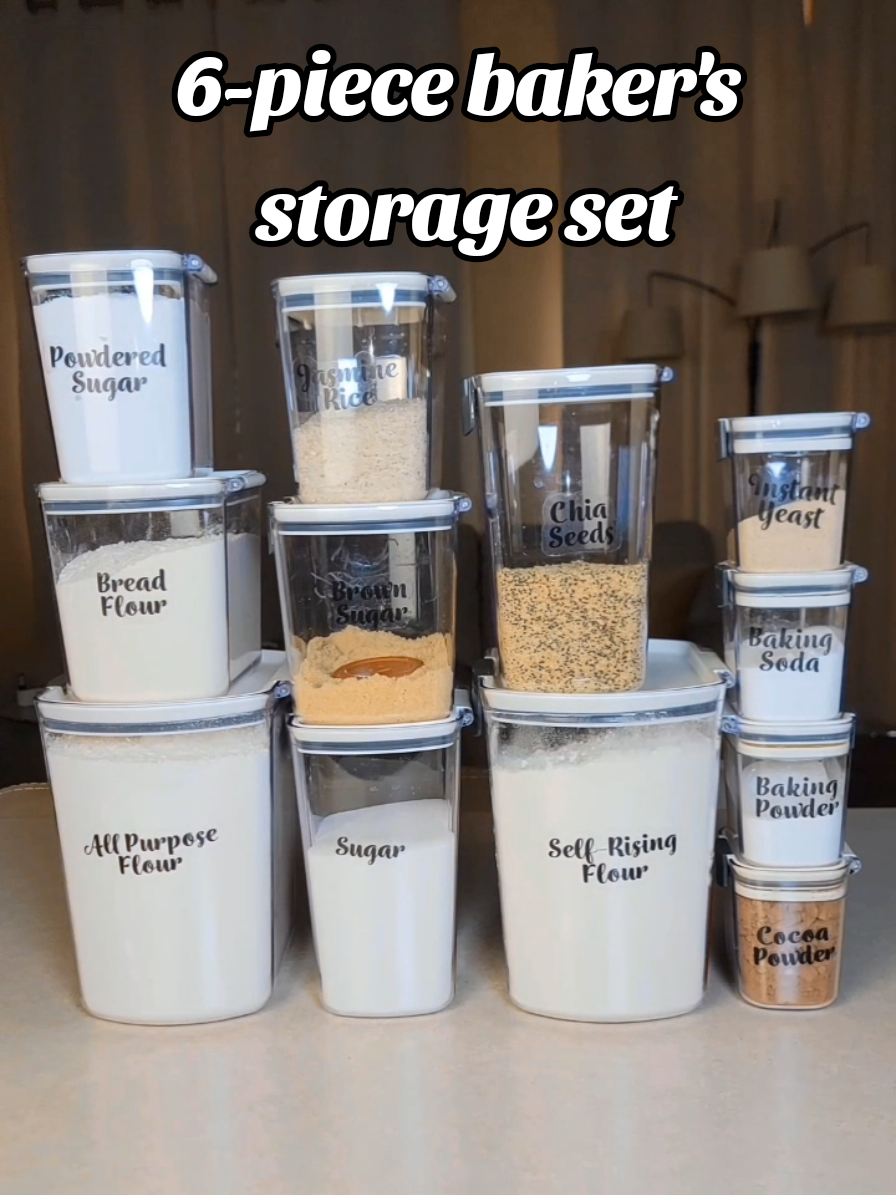 I love organizing with my 6 piece baker's storage set #organization #kitchengadgets #kitchenmusthaves #tiktokshopcybermonday #tiktokshopblackfriday @Everything Kitchens 