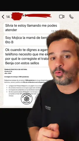 Intercambio entre madre y la maestra del colegio de su hijo. Qué opinan del uso de la IA en el colegio??! Los leo 👀🫵🏻👇🏻 