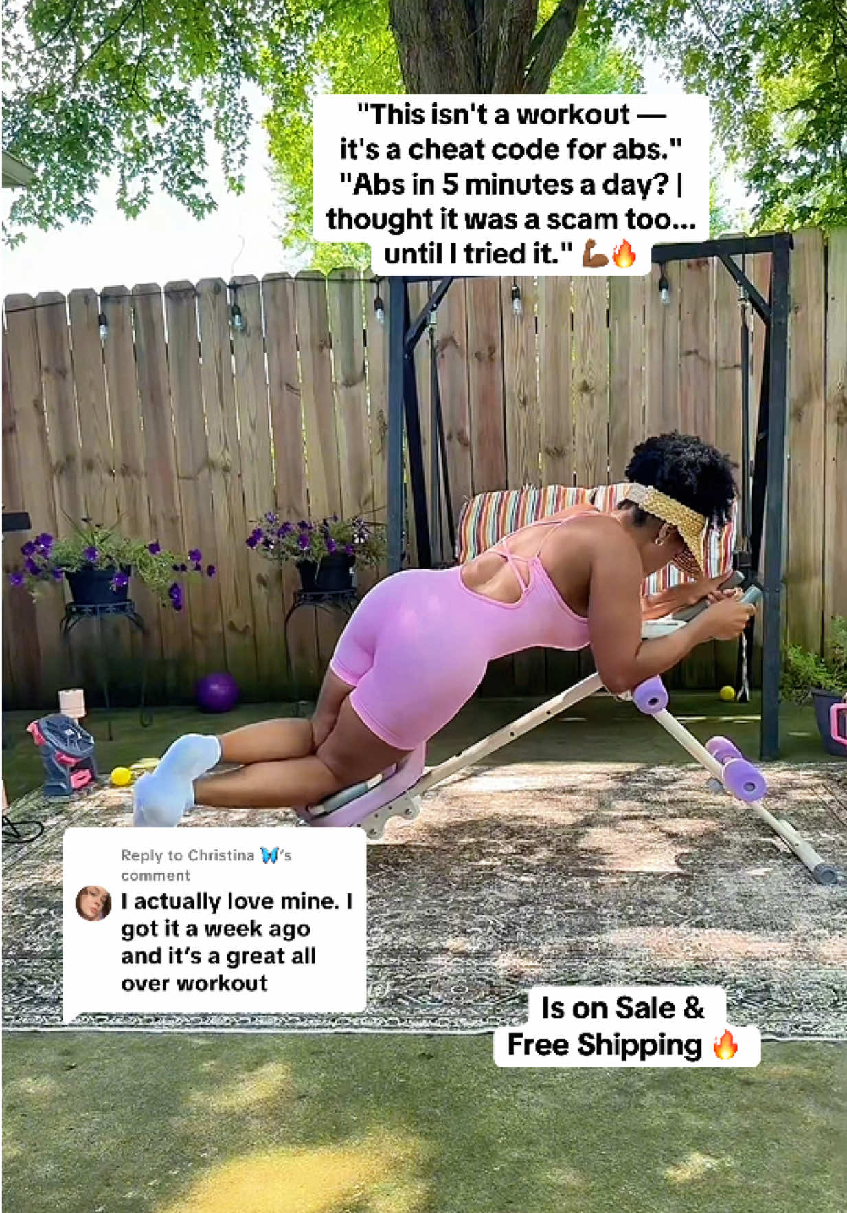 Replying to @Christina 🦋  Grab it while its on sale, and see how your fupa go away You have no excuse is cheap and really works 🍑🔥💪🏾 #abtrainer #abworkout #athomeworkout #SuperBrandDay #foryourpage  