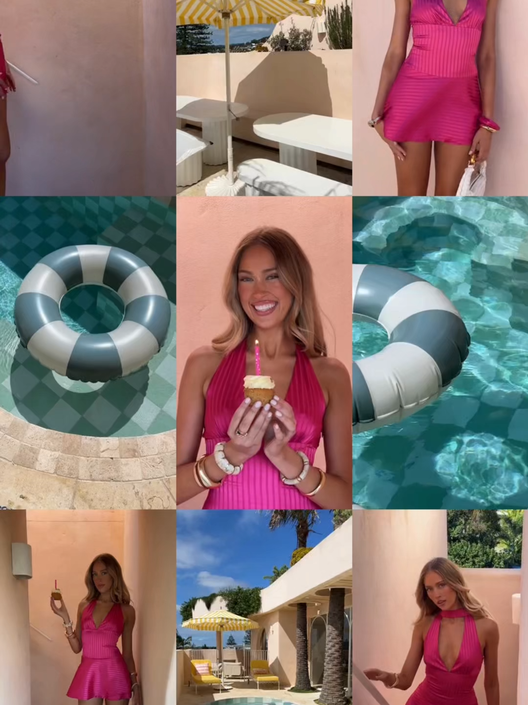 The perfect mini for a birthday getaway 🧁💫 Shop our NEW 'Dandie Hot Pink Scarf Halter Party Mini Dress' online now for next day delivery x