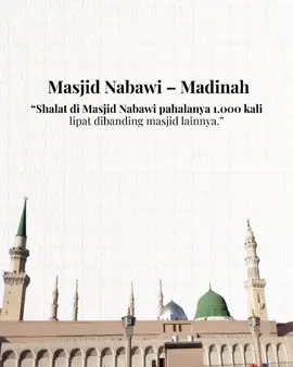 🌸 Bonus pahala shalat yang luar biasa! 🌸 🕋 Masjidil Haram = 100.000 kali lipat 🌴 Masjid Nabawi = 1.000 kali lipat 🏛 Masjid Quba = pahala seperti Umrah MasyaAllah… Allah berikan keutamaan besar hanya dengan shalat di masjid-masjid pilihan-Nya. 🤲 Semoga kita dimudahkan untuk melangkah ke sana bersama keluarga tercinta.#masjidnabawimadinah🕌💚#madinahimanwisata#miwtravelsurakarta#fypシ゚viral🖤tiktok☆♡🦋myvideo 