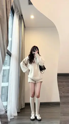 Set len áo form rộng kèm quần 