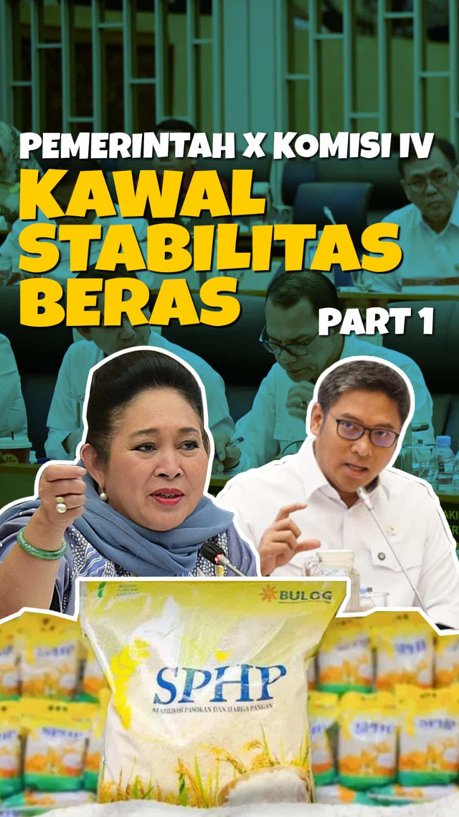 𝗣𝗘𝗠𝗘𝗥𝗜𝗡𝗧𝗔𝗛 𝘅 𝗞𝗢𝗠𝗜𝗦𝗜 𝗜𝗩 𝗞𝗔𝗪𝗔𝗟 𝗦𝗧𝗔𝗕𝗜𝗟𝗜𝗧𝗔𝗦 𝗕𝗘𝗥𝗔𝗦 Stabilitas harga beras adalah kewajiban negara. Ketika harga di pasar bergejolak, pemerintah harus turun tangan dengan strategi cerdas. Diperlukan intervensi yang tidak hanya menyasar pasar umum, tetapi juga mampu mengatasi masalah kelangkaan di segmen premium yang kerap dimanfaatkan oknum. Pengawasan yang efektif harus mencakup seluruh rantai pasok tersebut. Sinergi pemerintah yang mengeksekusi dan lembaga legislatif yang mengawasi menjadi krusial untuk menjaga stabilitas dari ujung ke ujung. Dalam Rapat Kerja bersama Komisi IV DPR RI, kami memastikan pemerintah tidak hanya fokus pada produksi, pun memonitor dinamika harga di pasar dan menindaklanjutinya.  Kolaborasi pengawasan bersama Komisi IV ini penting untuk memastikan setiap masalah di lapangan, seperti harga yang tinggi, dapat segera diatasi dengan solusi yang tepat dan cepat.