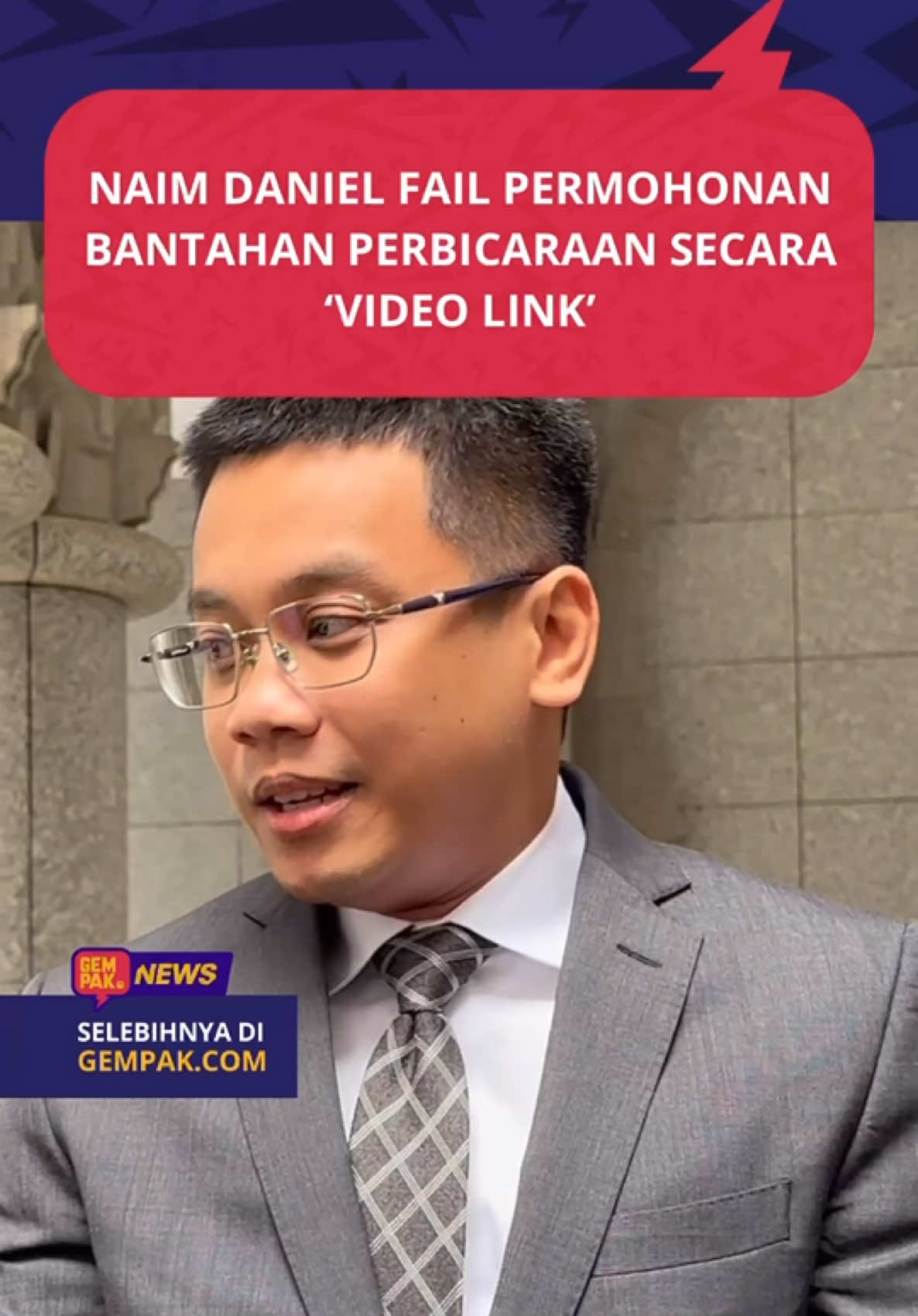 #GempakNews: Menurut peguam yang mewakili Naim, Amirul Ridzuan Hanif, Mohd. Irwan Sumadi dan Nur Syafiah Athirah Ahmad Shafique, pihaknya juga akan memfailkan bantahan perbicaraan secara pautan video yang dimohon oleh pihak plaintif. Klik link untuk artikel penuh #BeritaDiTikTok #SembangEntertainment #naimdaniel  