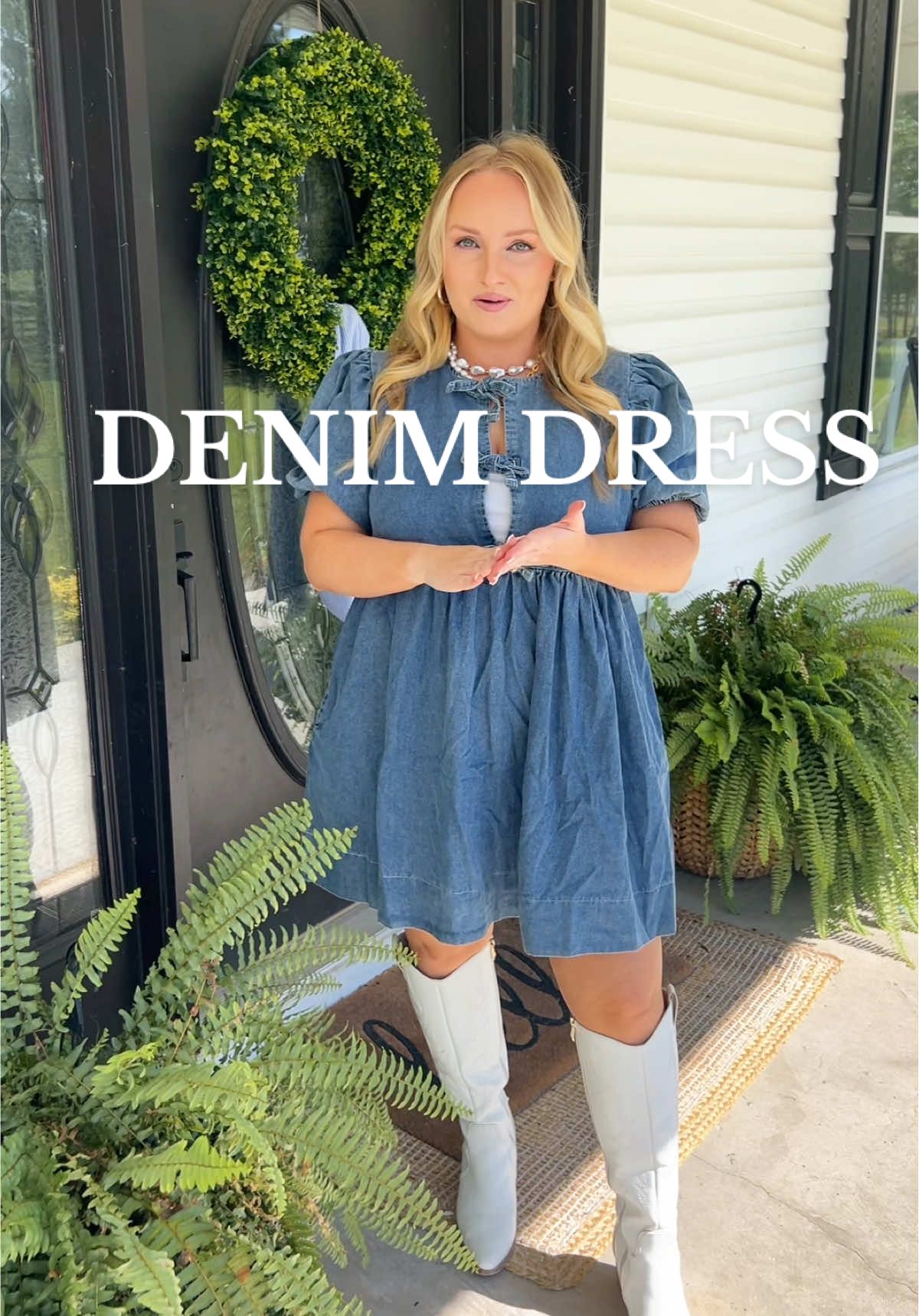 I have never loved a denim dress like this one!!! #denim #denimdress #dress #midsize #curvytiktok 