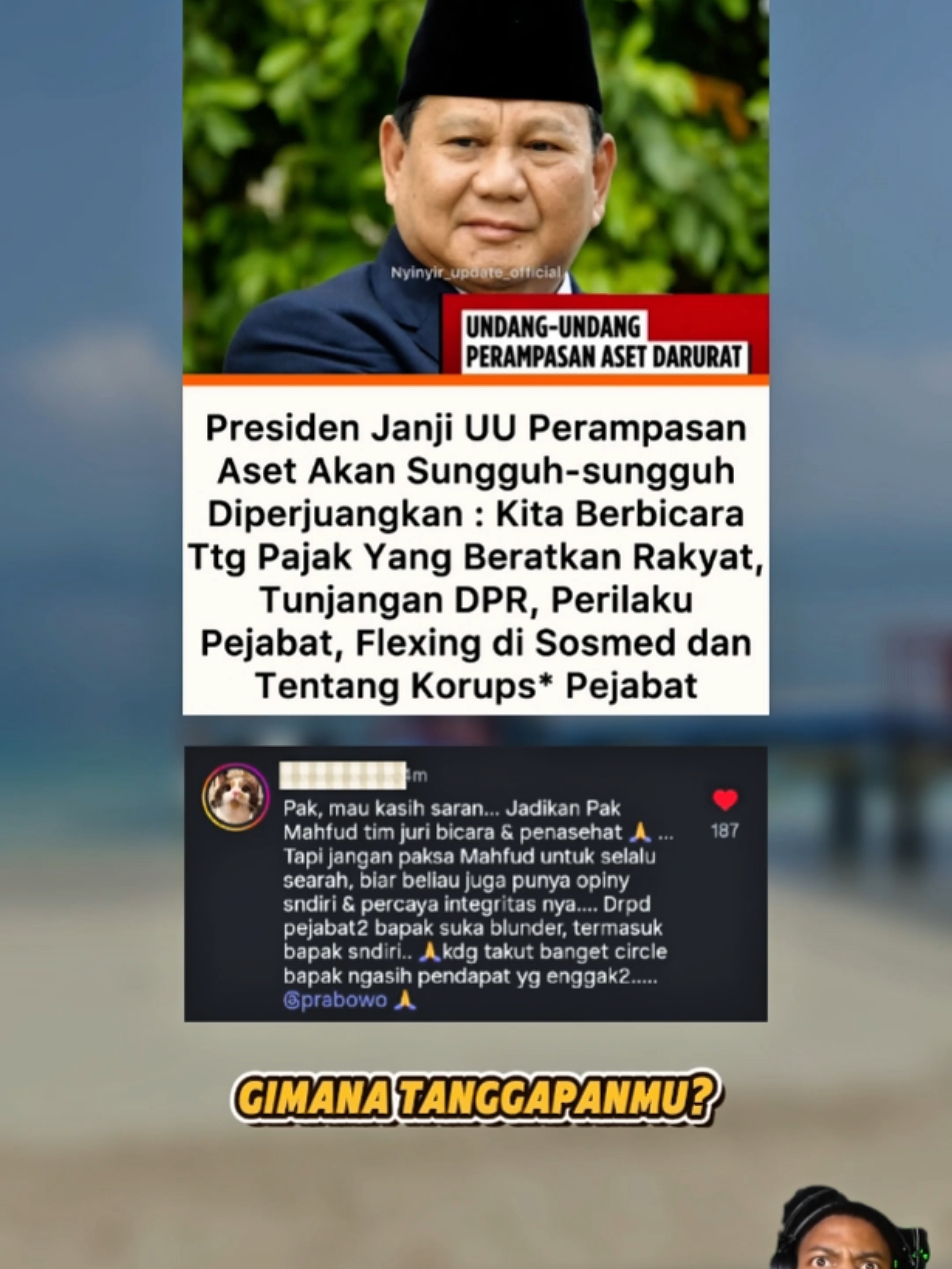 Presiden Prabowo Janji UU Perampasan Aset akan diperjuangkan #Fyp