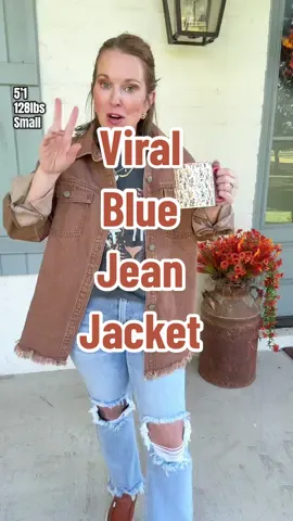 The viral blue jean jacket is BACK 🔥 snag it now before it sells out all over again! #bluejeanjacket #jacket #fallootd #fallfashion