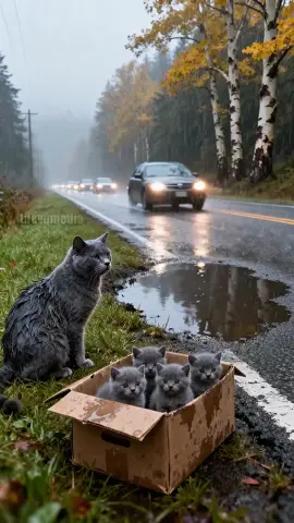 Woman Saves Family of Cats From Heavy Rain! #rescue #cats #pets