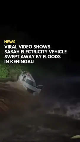 A video has gone viral showing a Sabah Electricity Sdn Bhd vehicle being swept away by floodwaters in Keningau. Three workers were on their way to Kampung Nuntunan Apin-Apin to carry out repair works when the incident happened. The company later confirmed that one of its staff members, 35-year-old Masedeh Rosmin, drowned after being dragged by strong currents, while two others workers managed to escape. Follow @saysdotcom for more news updates. #SAYSnews 