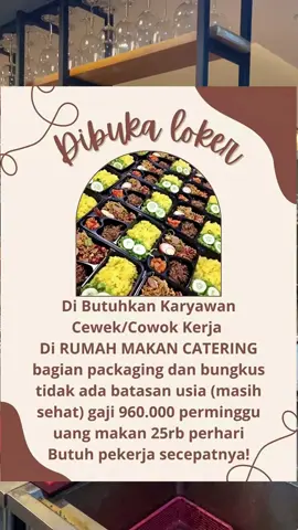 LOWONGAN KERJA CATERING MAKANAN #lowongankerja #terbaru #catering #fyp #loker 