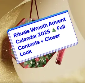 ✨ The Rituals Wreath Advent Calendar 2025 is here and it’s as stunning as ever — with 24 luxurious self-care treats beautifully displayed in a reusable festive wreath. 💸 RRP: £103 🎁 Worth: Over £160 🎀 Designed to hang or display flat — it’s equal parts décor and indulgence. Inside you’ll find: 🕯️ 4 Rituals mini scented candles 🧖‍♀️ Foaming shower gels, body creams, scrubs + oils 🧼 Haircare, skincare, wipes + fragrance mists 💡 Includes Rituals’ cult favourites like The Ritual of Karma, Ayurveda, Hammam, Namaste, and Jing collections 🌿 Perfect for those wanting a relaxing, pamper-focused advent that’s less about makeup and more about you-time. The keepsake wreath design makes it a gift that truly feels special. 📦 Includes 24 products, many in travel sizes — perfect for trying the range or gifting individually. 💬 Would you choose this over a traditional beauty calendar? — 🎥 Follow for sneak peeks, unboxings, and real breakdowns of this year’s top advent calendars. Let’s find the one actually worth it together! . . . #RitualsAdventCalendar   #BeautyAdventCalendar2025   #SelfCareAdvent   #LuxuryBeautyFinds   #TikTokBeautyEdit  