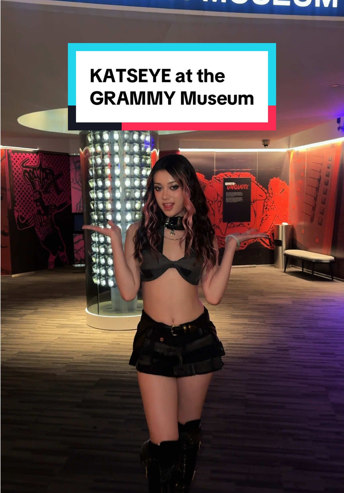 The main attraction ✨ Put your hands up if you want a tour from @KATSEYE at the #GRAMMYMuseum! #KATSEYE #Gabriela #eyekons