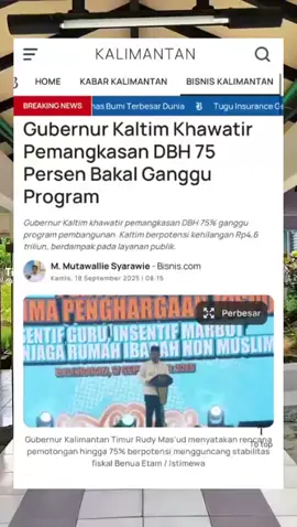 DBH Dipotong, Akses Layanan Dasar Masyarakat Kaltim Terancam #DBHKaltim #PemangkasanDBH #KeadilanFiskal #RudyMasud #RahmadMasud 