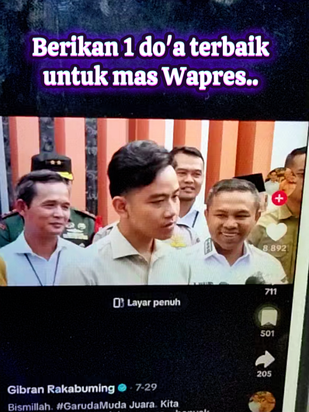 Berikan 1 doa terbaik untuk mas Wapres... #gibran #fyp #ri #gibranrakabuming #gibranrakabumingraka 