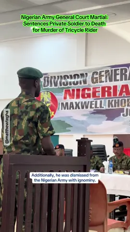 Nigerian Army General Court Martial: Sentences Private Soldier to De@th #nigerianarmy #army 
