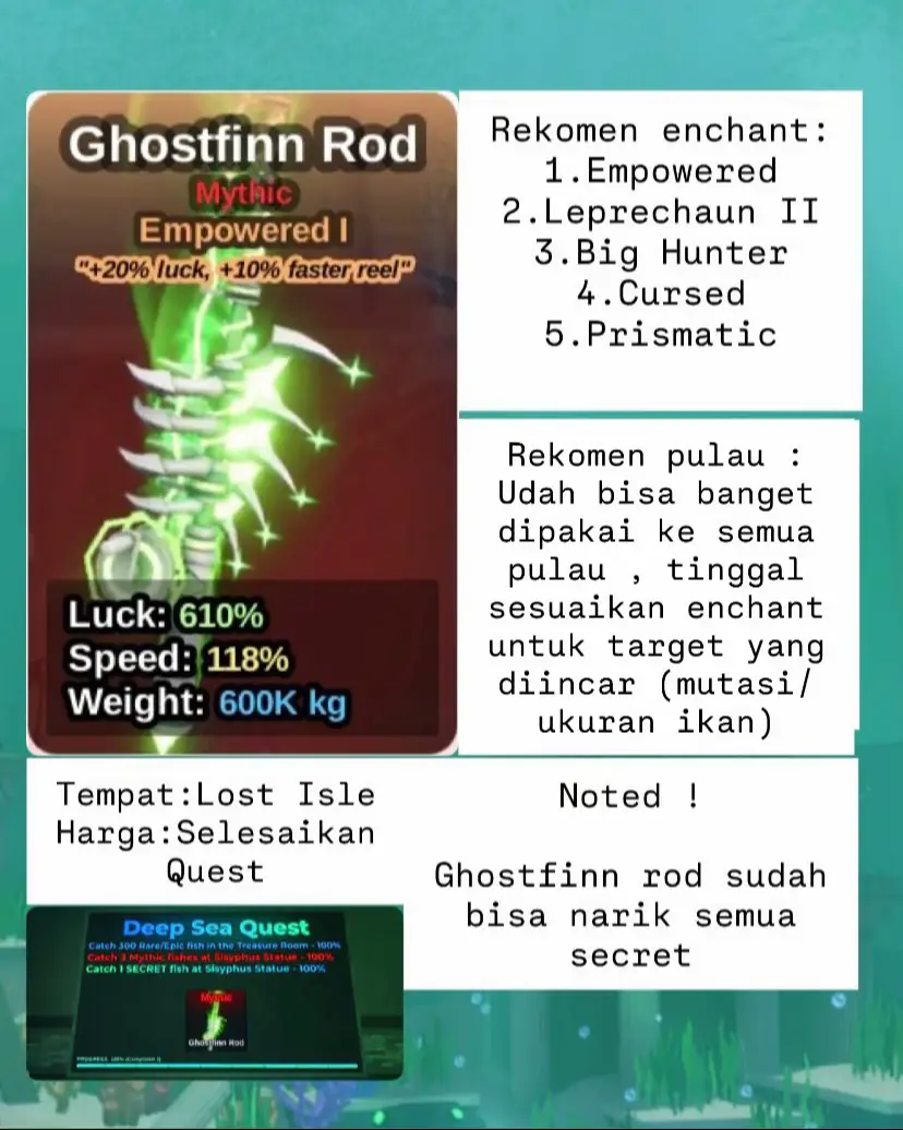 Rekomendasi enchant & Tempat membeli/mendapatkan rod di map fish it 🤩 vt ini dibuat hanya untuk referensi dan informasi , selebihnya tergantung ke hoki masing masing akun dikarenakan map ini menggunakan sistem RNG . GLHF guys ! #roblox #robloxgames #robloxfyp #fishit 
