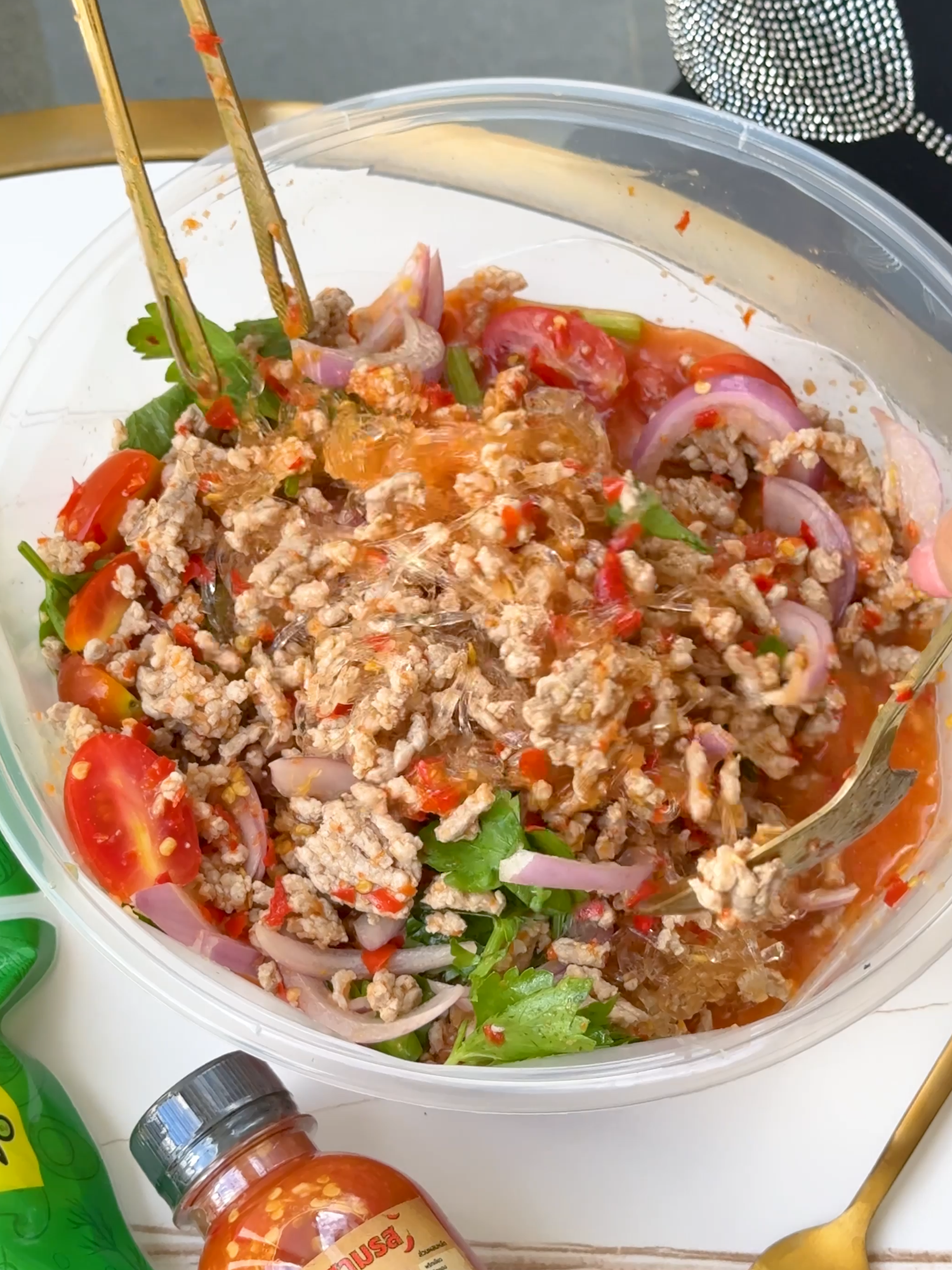 ยำวุ้นเส้นคีโต ใส่หมูสับแซ่บๆ#tiktokพากิน