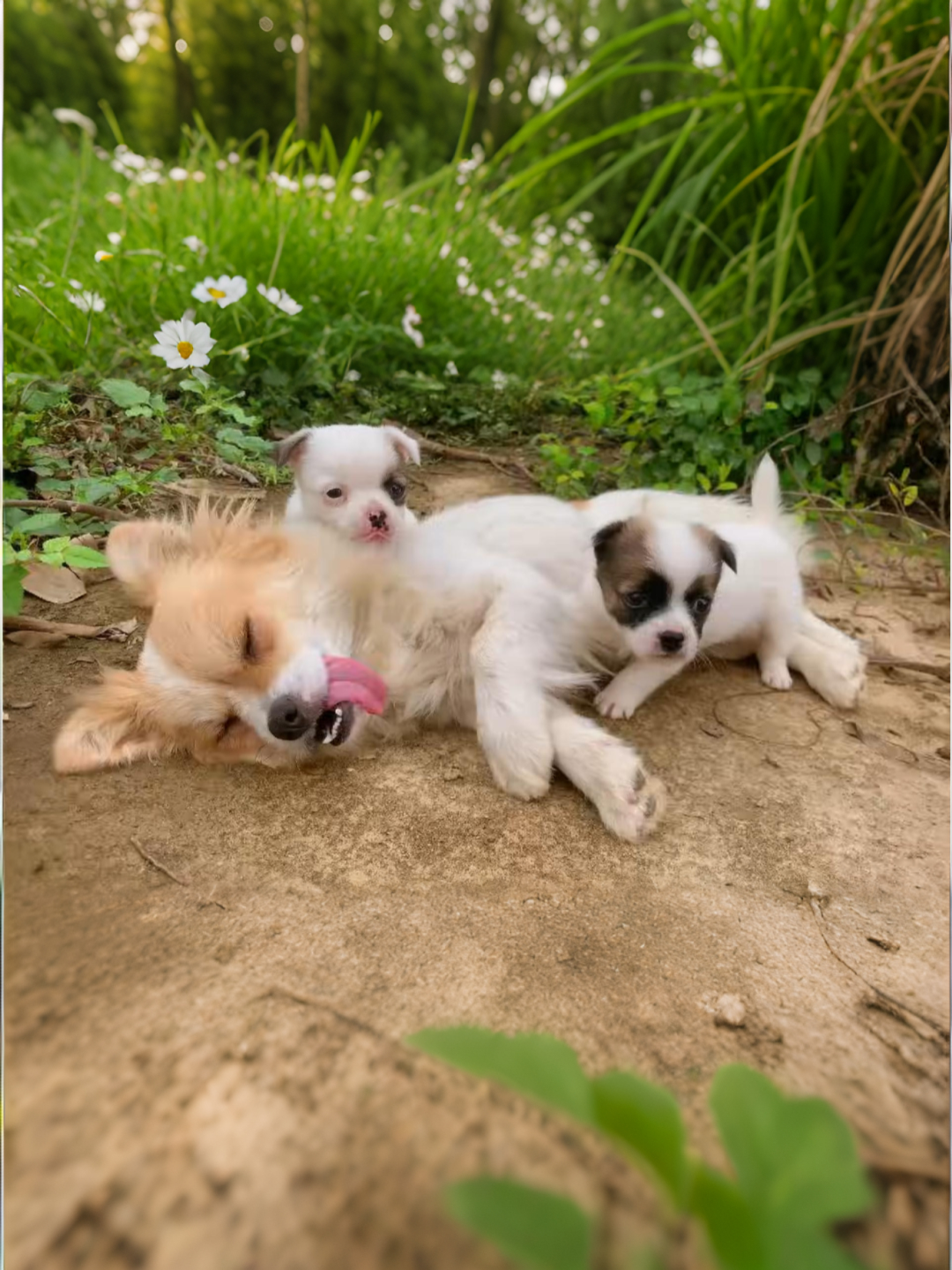 The poor dog cared for her puppies so devotedly that she collapsed from exhaustion. But the puppies stayed by her side no matter what. Luckily, a man was there, saved the family, and adopted them.#dog #poordog #rescuedog #dogvideos #dogsoftiktok#rescue #rescueanimals #rescuepuppy #fyp #animals #puppy