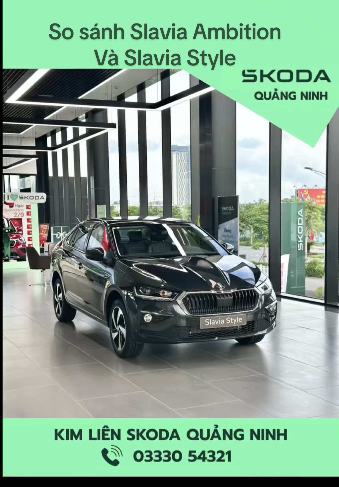 Trả lời @Hải Yến mê thời trang  2 phiên bản Ambition và Style hiện chênh nhau 36tr sẽ khác nhau nhiều không? #slavia #skoda #skodaquangninh #kimlienskoda #sosanh 