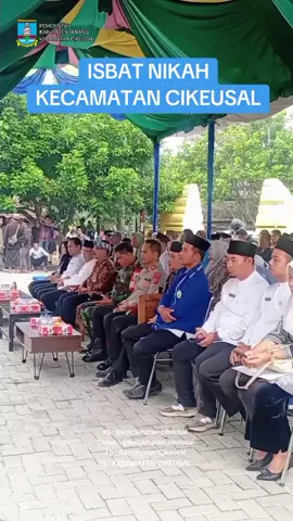 Sidang Isbat Nikah di Kecamatan Cikeusal  Sebanyak 70 Pasangan Suami Istri Mengikuti Isbat Nikah di Kecamatan Cikeusal Kabupaten Serang - Banten.  Pengadilan Agama Kabupaten Serang melaksanakan kegiatan isbat nikah di Kantor Kecamatan Cikeusal Kabupaten Serang. Kegiatan ini merupakan pelaksanaan sidang isbat nikah terpadu yang bertujuan memberikan kepastian hukum kepada pasangan suami istri yang belum memiliki akta nikah resmi. Jumat 19 September 2025. Hadir daalam Acara Tersebut Ketua Pengadialn Agama Kab. Serang Drs M. Asep Alinurdin MH. Beserta Jajaran, Camat Cikeusal, Lutfi Kelana S. Ip Beserta Jajaran Kapolsek Cikeusal Iptu Fajar Ana Apriyanto ST Danramil Cikeusal  Beseta Jajaran, Kapten Inf. Supandi Beserta Jajaran, Kapus Kecamatan Cikeusal Mimi Subti S. Kep Beserta Jajaran, Ketua KUA Kec. Cikeusal M. Yusup S. Ag Beserta Jajaran, Kasi Duscapil Kec. Cikeusal, M. Agus Tokoh Agama, 70 Pasangan Pengantin 140 Saksi dan Undangan Yang Lain Nya.  Kegiatan ini juga mendapat dukungan penuh dari pihak KUA Kec. Cikeusal dan Pemerintah Kecamatan Cikeusal, yang turut membantu dalam pelaksanaan  isbat nikah tersebut.  Sidang isbat nikah ini Merupakan  bagian dari program layanan terpadu bersama Dinas Kependudukan dan Catatan Sipil, KUA, dan Pengadilan Agama, demi mempermudah akses masyarakat terhadap dokumen kependudukan dan legalitas pernikahan. Ketua Pengadilan Agama Kabupaten Serang Drs. Asep Mohamad Ali Nurdin, M. H. . dalam sambutanya menyamapikan 