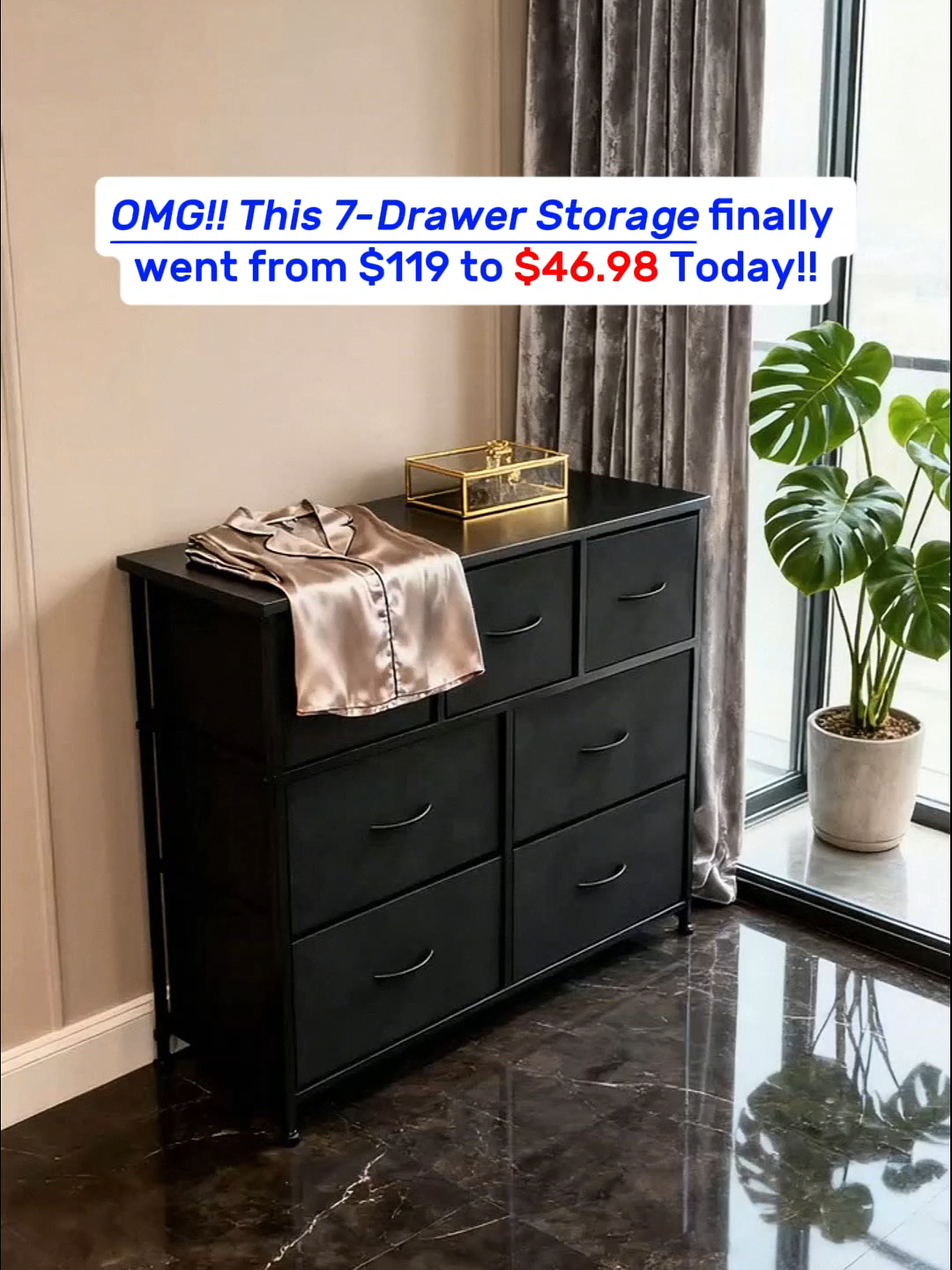 Perfect closet organizer for home #closetorganization #drawerorganizer #clothstorage #onsale #fabricdresser #closetcleanout #dresser #clothes #clotheshacks #dealsforyoudays
