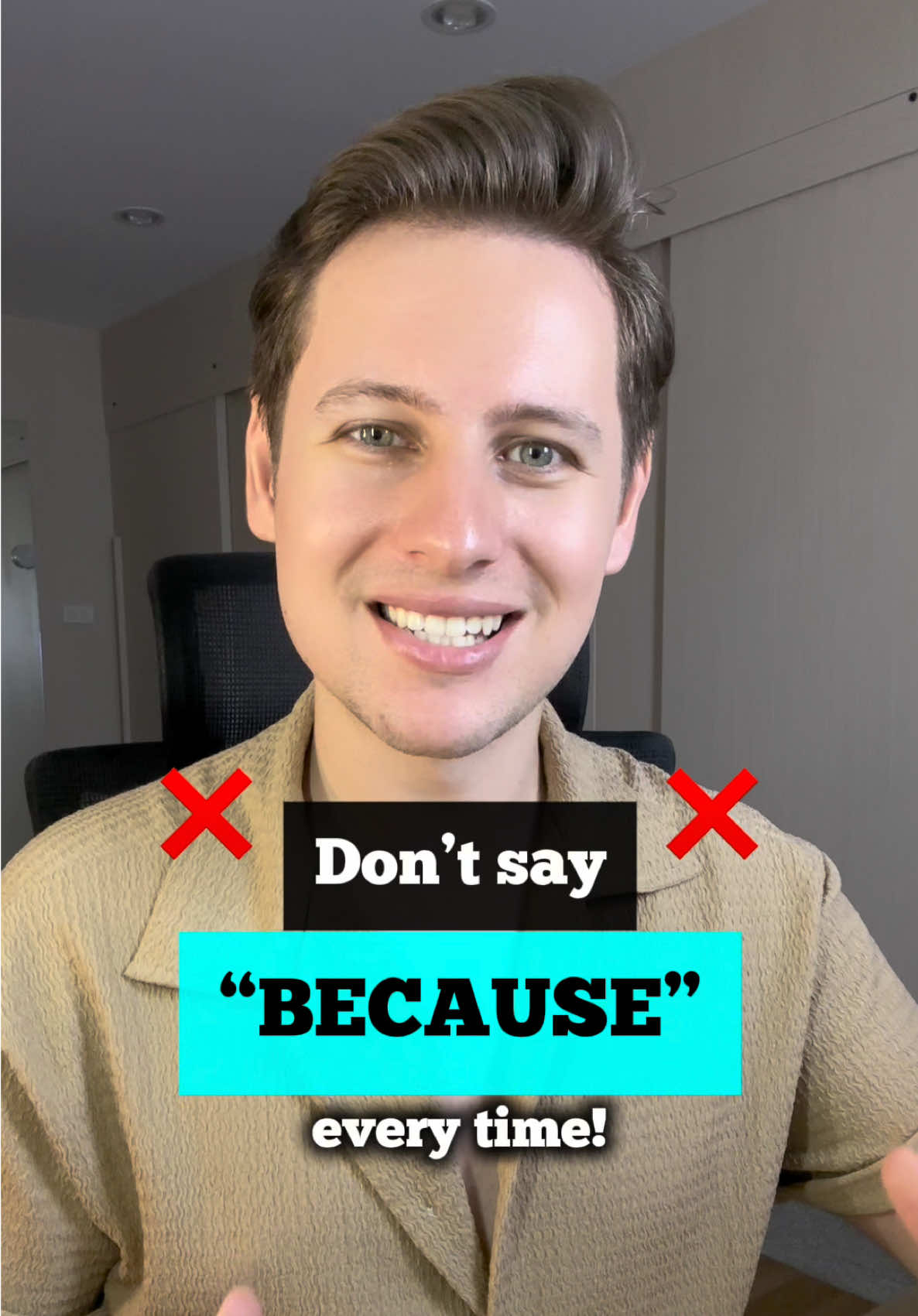 🧠 5 alternatives to “because” 1. Due to 2. In light of 3. Owing to 4. Thanks to 5. As a result of ⚠️ Pay attention to the context!