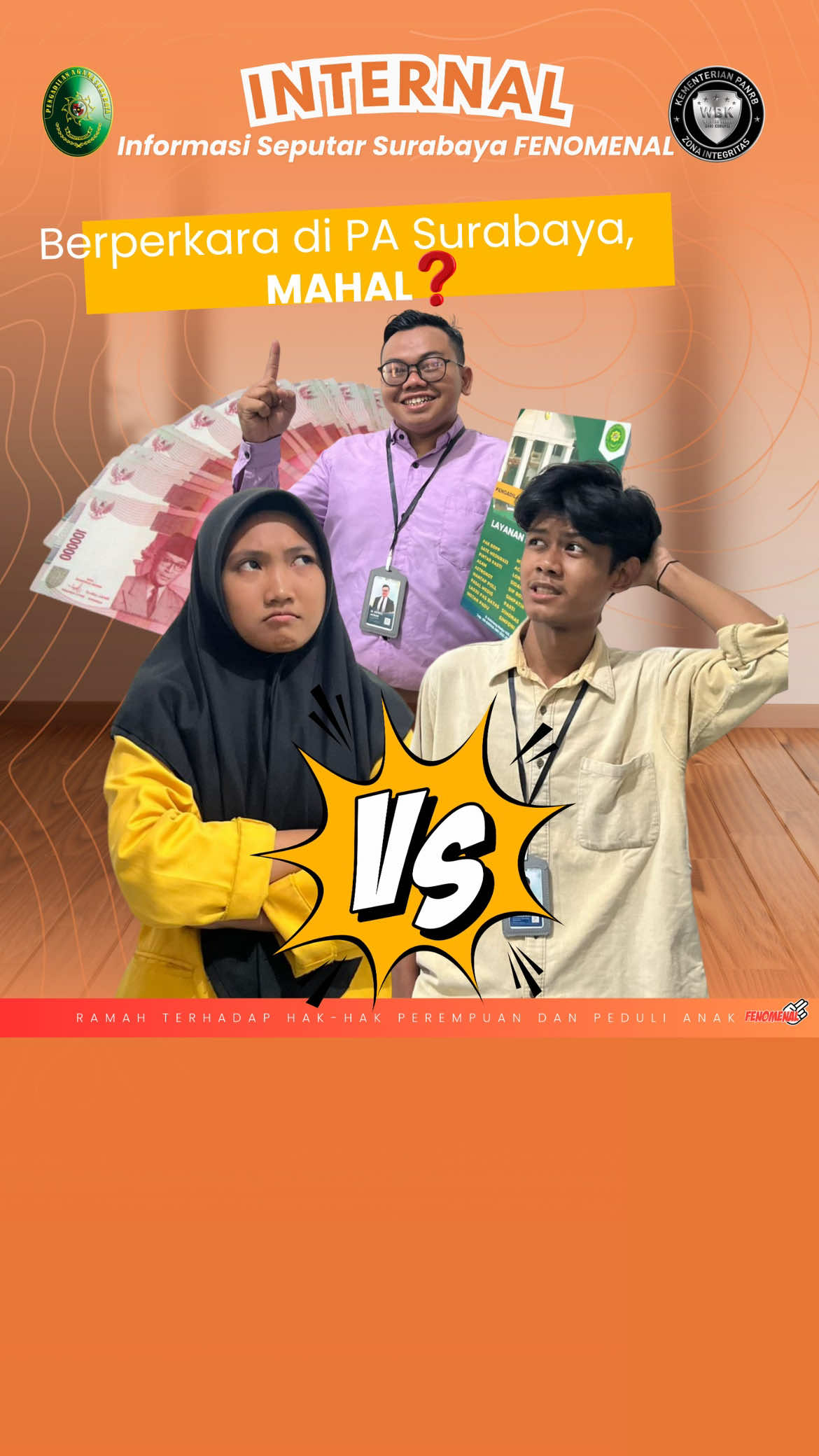 #Fenomenal Hai Hai temanPA 👋🏼 MinPA mau berbagi informasi nih seputar biaya berperkara Sering banget  muncul pertanyaan: “Kalau mau daftar perkara di Pengadilan Agama Surabaya, biayanya berapa ya?” 🤔 Nah, biar nggak bingung, MinPA  jelasin dulu yaaa,  untuk  biaya perkara itu nggak sama rata untuk semua perkara. Besarannya menyesuaikan jenis perkara dan radius (jarak pemanggilan pihak).  Yang jelas, semua biaya sudah ditetapkan secara resmi, transparan, dan bisa dicek langsung di meja informasi maupun website PA Surabaya. ⚖️✨ Jadi, nggak perlu khawatir ada biaya tersembunyi. Yuk, cari tahu detailnya dan pastikan kamu mendapat informasi yang benar. 😉 @pa_surabaya @pta_surabaya @ditjen.badilag @majalahdigital.badilag @humasmahkamahagung @sipp_menpan @rbkunwas @menpanrb #pasurabaya #PASurabayaFENOMENAL #PASurabayaRamahHakPerempuandanAnak #PengadilanAgama @PTA Surabaya 