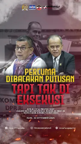 Setiap tahun Mahkamah Agung (termasuk Pengadilan Negeri maupun Pengadilan Tinggi) memproduksi ratusan ribu putusan. Tapi tidak ada satu pun dari kita yang bisa menjawab dengan pasti: berapa yang benar-benar dijalankan. Karena sejak awal, sistem ini tak pernah meletakkan “eksekusi” sebagai bagian dari kehormatan hakim. Hakim cukup sampai di putusan. Selebihnya—nasib. Padahal tidak ada yang lebih membatalkan makna keadilan selain putusan yang tak berlaku. Ia dibacakan, dicatat, dilaporkan… tapi tak pernah menyentuh kenyataan. Negara kalah bukan karena pengadilan memutus salah. Tapi karena ketika ia menang pun, ia tetap tak mendapat apa-apa. Terutama dalam perkara keuangan atau perkara lain yang memuat ganti rugi ataupun denda. Ini pembiaran atas kerugian yang sebetulnya sudah dinyatakan sah untuk dikembalikan. Karena dalam logika sederhana saya, untuk apa menjadi hakim agung kalau putusan Saudara tak bisa diwujudkan? Itulah yang saya tanyakan kepada salah satu calon Hakim Agung pada fit and proper test, yakni Ennid Hasanudin. Bahkan saya juga mengemukakan pendapat saya soal pembentukan Badan Eksekusi Negara.  Jawaban calon hakim agung tersebut bisa disimak secara utuh dalam video berikut.