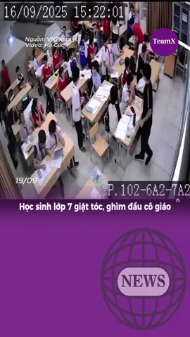 Học sinh lớp 7 giật tóc, ghìm đầu cô giáo#teamX #bejob #tintuc #fyp #viral 