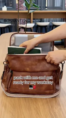 pack with me and get ready for my workday 🎒🤎#bostanten #backpack #tiktokshoprestock #mombag #fallfashion