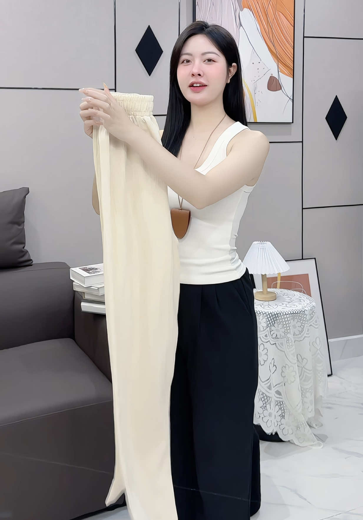 Quần suông đũi xốp mềm 💕 #quansuongongrong #quansuongnu #quansuong #viral 