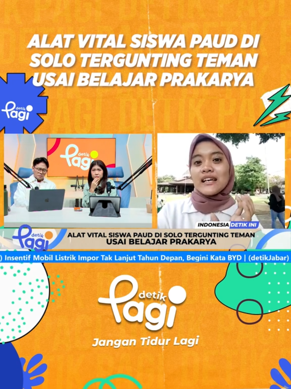Nasib memilukan menimpa seorang murid Pendidikan Anak Usia Dini (PAUD) di Solo, Jawa Tengah. Bocah berusia sekitar 4–5 tahun itu mengalami luka pada alat kelaminnya setelah bermain sunat-sunatan bersama temannya menggunakan gunting prakarya di kelas, Kamis (11/9/2025). Kepala Dinas Pendidikan Kota Solo, Dwi Ariyatno, menjelaskan kronologi kejadian berawal dari kegiatan prakarya di sekolah. Awalnya anak-anak melakukan aktivitas potong-tempel kertas dengan pendampingan guru. Namun, saat guru mendampingi murid lain untuk cuci tangan, salah satu siswa mengambil kembali gunting dan melukai alat vital temannya. #sunat #khitan #paud #solo #viral 