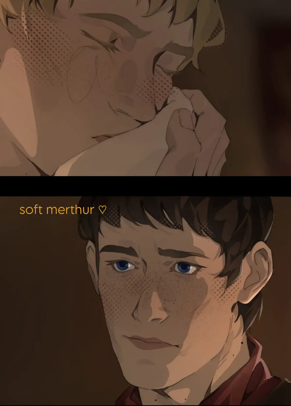 Because canon didn’t give us this.. so I had to #merthur #merlin #arthurpendragon 