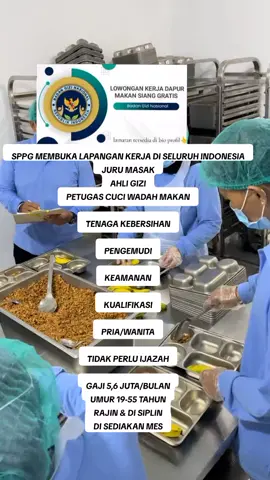 Ayo daftar sekarang klik link di bio #makanbergizigratis #f4u #sppg #lowongankerja #2025 