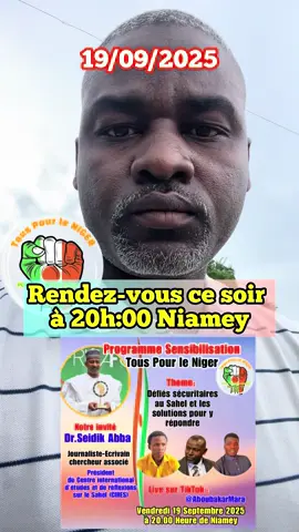 Yaw ne mau’idin mu da babban baƙo Seidik Abba . A ƙarfe takwas na marece 20h:00 agogon Niamey . #Niger #nigertiktok #hausatiktok #pourtoi #foryoupage 