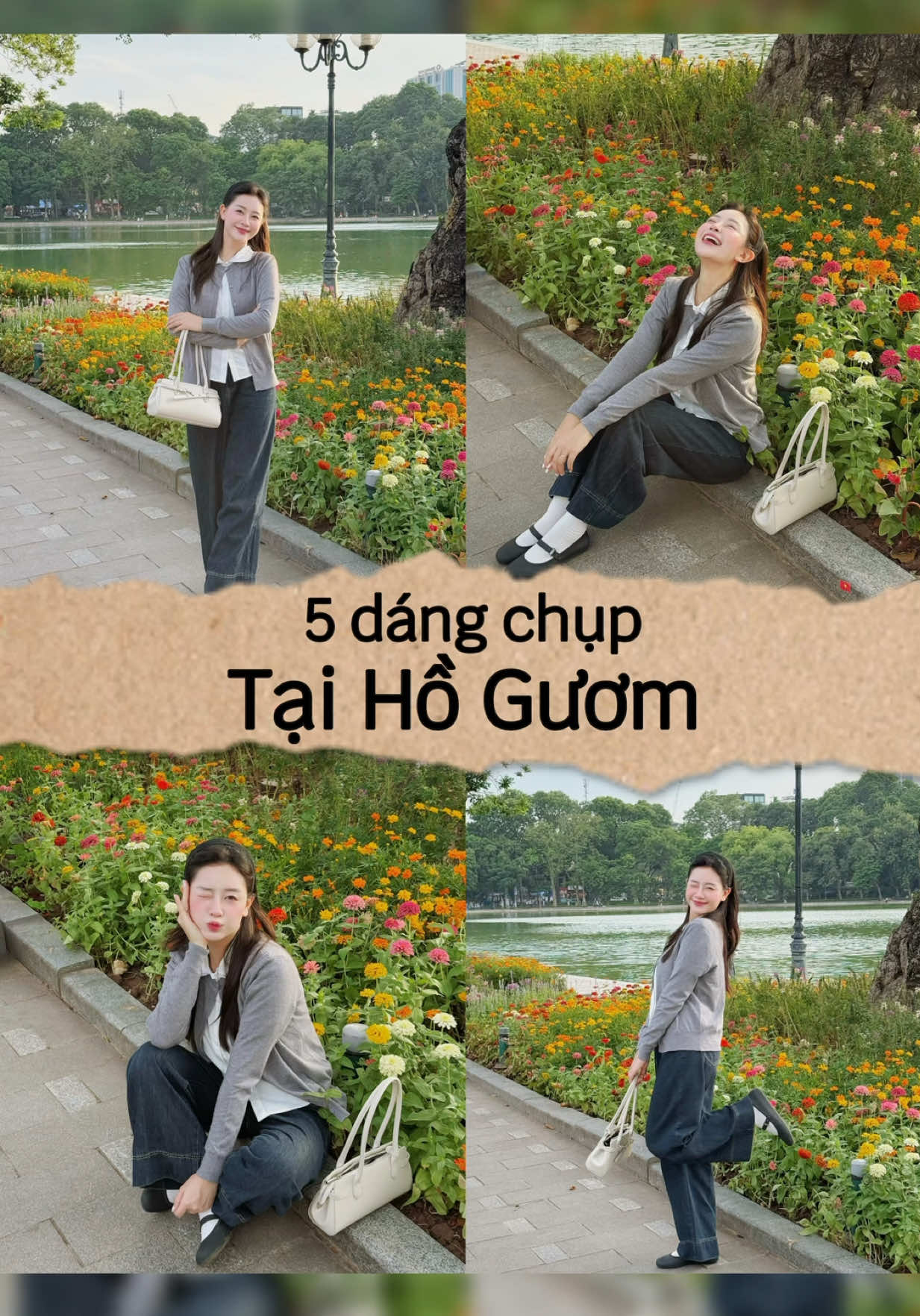 Cách tạo dáng chụp ảnh tại vườn hoa Hồ Gươm khi đi chơi mùa thu ✨ đơn giản mà ảnh xinh iu cho các nàng thơ 🍁🌷 #chupanhcunglechi #LearnOnTikTok #cachtaodang #chinhanhdep #taodangchuphinh #tipsandtricks #posing #fyp #trending #pose #posesideas #hoguom 