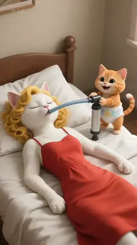 iron man cat save little kitten 😲 #aicat #catsoftiktok #sadstory #fyp #orangecat 
