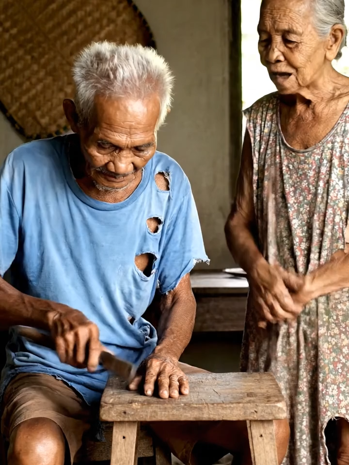 🚐💕 Love knows no age, no place. A very old Filipino couple ride together in the back of a moving jeepney. The wind rushes in, the engine hums, people chatter around them—yet in their own little world, they share a playful secret. They laugh sweetly, their joy blending with the sound of the road. ✨ Lesson: In life’s noisy and busy ride, love is about finding moments to lean closer, to choose each other, and to keep the laughter alive—no matter the years, no matter the place. #ForeverLove #FilipinoLove #CoupleGoals #JeepneyStories #SimpleJoys #PinoyLove #LifeLessons #LoveWins