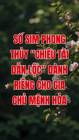 Những số đuôi sim phong thủy giúp chiêu tài dẫn lộc dành riêng cho người mệnh Hỏa. #simmenhhoa #simphongthuymenhhoa #simhopmenhhoa #simtailoc #sieuthisimthe 