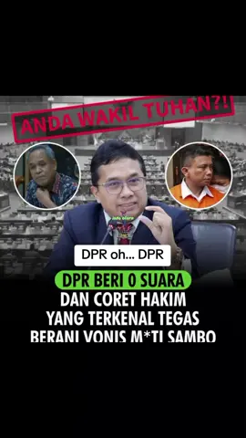 DPR OH... DPR. KERJOMU IKU LHO OPO, WONG SALAH DI LINDUNGI, HAKIM BENER DI SINGKIRNE..  Sekali lagi 0 suara 🥹 Alimin Ribut Sujono tidak terpilih sebagai Hakim Agung karena berdasarkan hasil voting tidak ada 1 pun anggota DPR yang memilihnya, dimana sebelumnya dia sempat dicecar 
