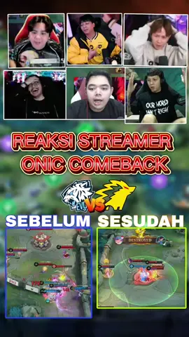 reaksi streamer onic comeback #mplindonesia #onicesport #evosesports #MLBBNEXT2025 #NEXTJagoanMabar 