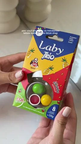 ↑ link do laby trio aqui 🍓🍏🍍 #laby #labytrio #unboxing #tiktokshop 