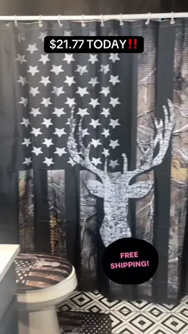 The perfect bathroom set for hunters! This is a four piece, microfiber machine washable bathroom set!! Hunting season is just around the corner. Do not miss out on the sale they’re having on this with the free shipping! #elk #Deer #HuntingTikTok #American #bathroom @ZhenS Home textiles 