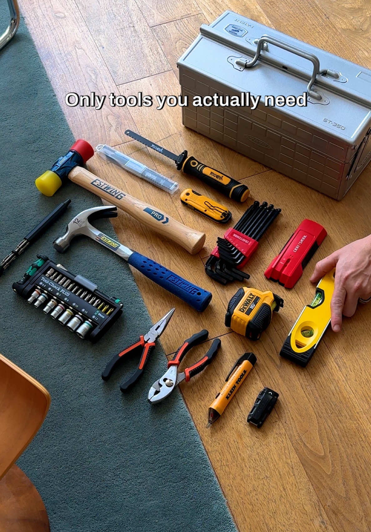 These 14 essentials handle most home projects.  Most toolkits are full of tools you’ll never use - from furniture assembly to basic repairs, I’ve narrowed it down to exactly what you need. Skip the huge kits and save yourself the money and storage space.  If you want my exact tools, I have them in my bio under “Tools & DIY”. Which ones are you missing? #toolboxtour #toolboxessentials #essentialtools #homeimprovementtips 