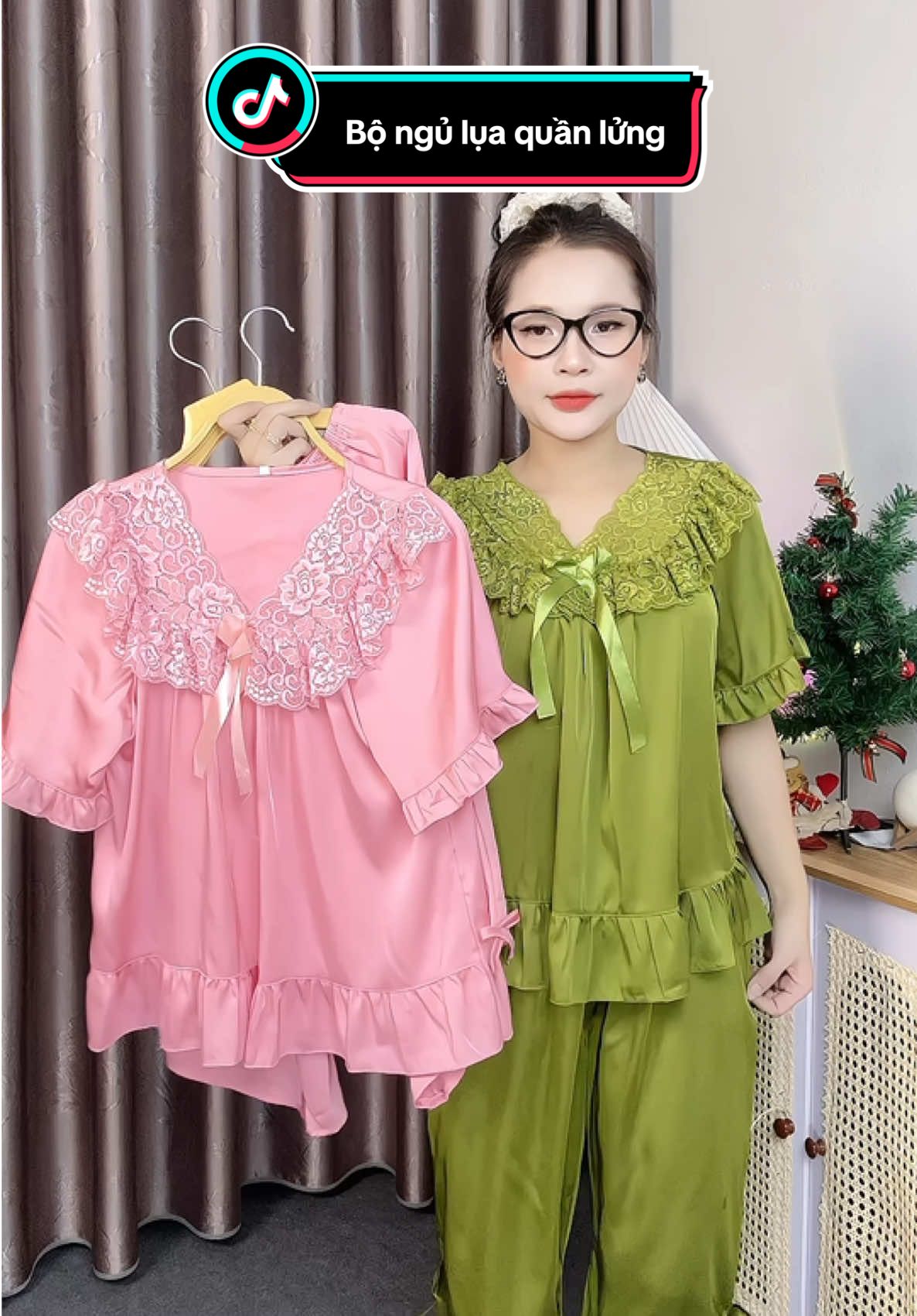 Bộ ngủ lụa siêu xinh giá hạt rẻ #bonguluacaocap #bongulualatin #bonguluaxinh #pjzamalua #xuhuong 