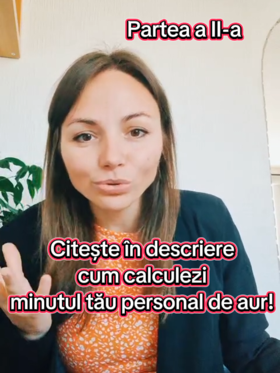 Schema de calcul a minutului personal de aur este simplă:  Din data de 1 pana pe 24 a fiecarei luni, minutul de aur se calculeaza astfel:  ziua lunii reprezinta ora, numarul lunii reprezinta minutul.  De exemplu, pentru cei născuți într-o zi ca astăzi, de 19 septembrie indiferent de an avem: 📌 pentru ziua de astazi este luna a 9-a si ziua de 19, adica 19.09.  De la 19:09 pana la 19:10 va curge minutul de aur al acestei zile. Deci, daca esti nascut in luna a 9-a si ziua de 19 a oricarui an, atunci, inseamna ca de la 19:09 pana la 19:10 va fi minutul tau personal de aur.  ❗️Fii atent ce faci, ce gandesti, cum te simti si ce atragi si ce trimiti in jur, in acest interval de timp. Daca esti nervos si nu faci nimic decat sa raspandesti injuraturi in jur, atunci sa nu te plangi daca foarte rapid situatiile neplacute vor apare din abundenta in viata ta❗️ Dacă nu te-ai clarificat, atunci scrie ziua și luna nașterii în comentarii și te voi ajuta❗️ #minut #personal #dream #nela #numerolog 
