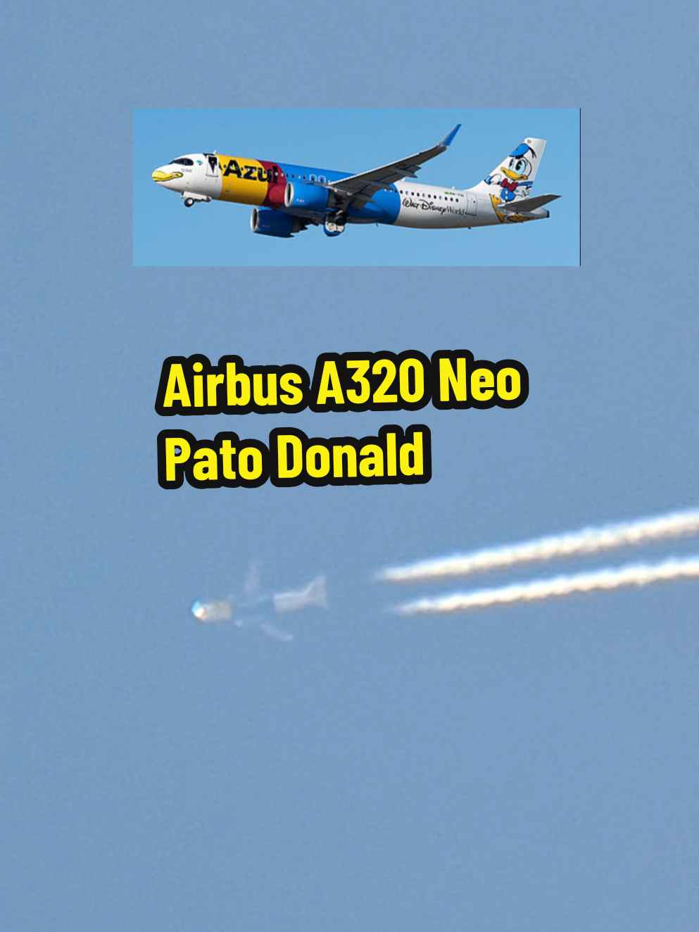 Pato Donald nas Nuvens. Airbus A320 Neo PR-YSI da Azul. Siga meu canal.  #creatorsearchinsights #aviationlovers #patodonald 
