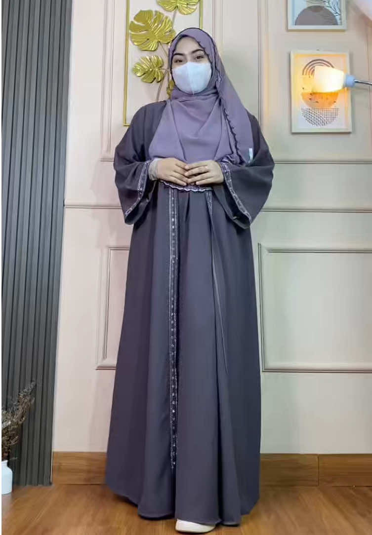 Abaya allana warna smoke🥰 #abaya #abayastyle #abayagirls 