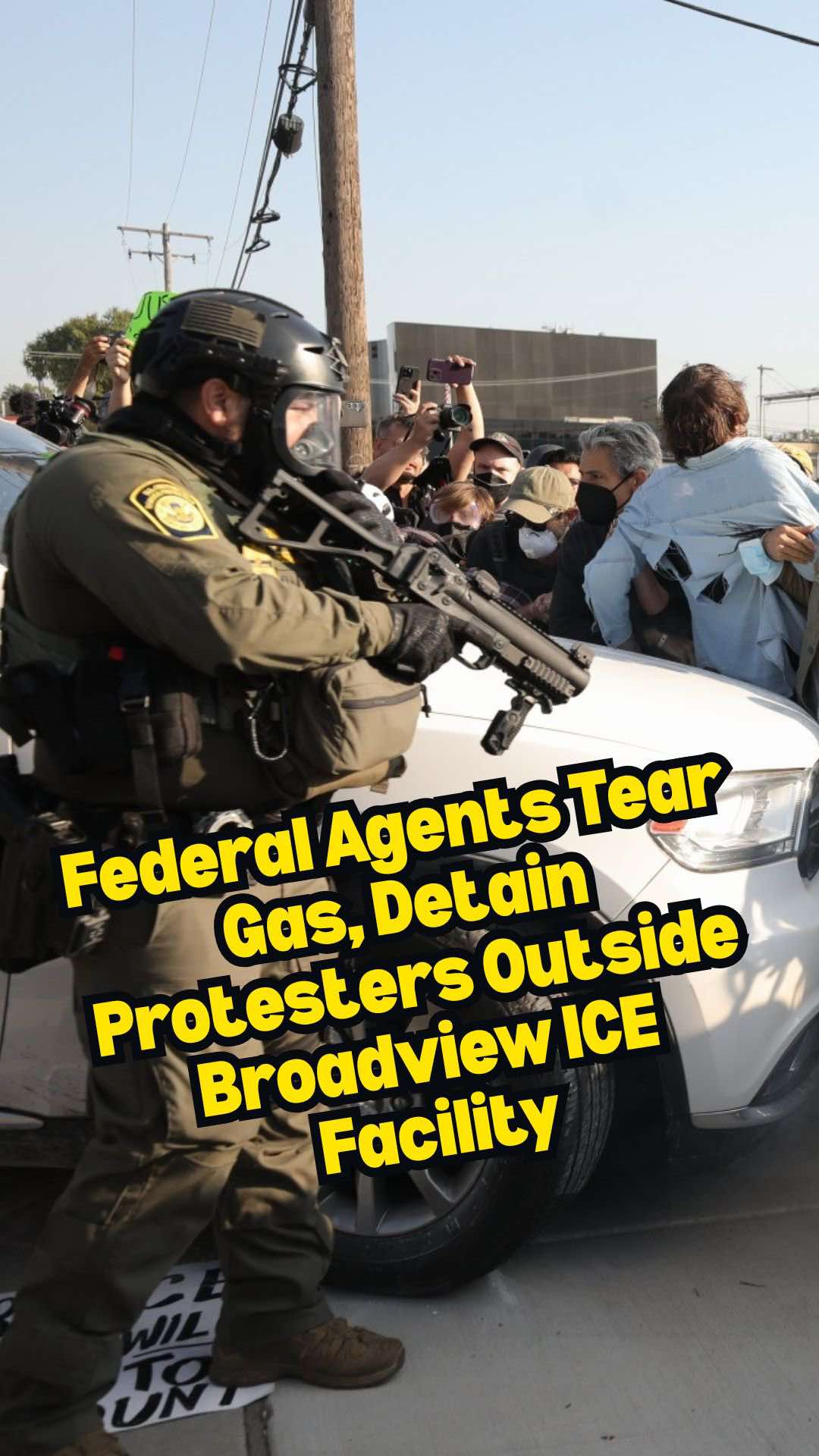 ICE and border patrol agents tear gassed, shot pepper spray bullets at and detained protesters Friday morning outside of an immigrant detention center in suburban Broadview. Large crowds gathered to protest early Friday outside of a barricaded U.S. Immigration and Customs Enforcement facility, 1930 Beach St. in Broadview. ICE and border patrol agents in unmarked vehicles opened the gates and slowly drove into a crowd of demonstrators who were blocking the exit to protest the Trump administration’s Operation Midway Blitz. Agents clad head-to-toe in military gear — some carrying large guns — tossed cans of tear gas into the crowd while an officer on the roof of the building fired off pepper balls. Federal immigration agents detained an unknown number of demonstrators. Read the full story at blockclubchicago.org 